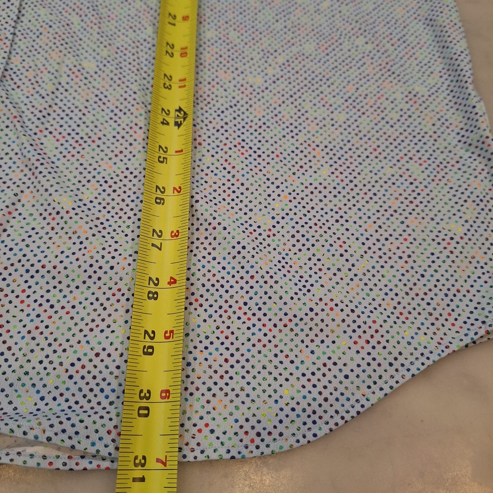 Bugatchi Colorful Flip Cuff Button Down Shirt XXL Dots Blue Classic Fit Stretch - Picture 6 of 8